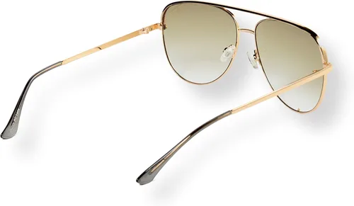 Vista 2 de EVEE Gafas de sol de aviador de metal a la moda con lentes de espejo reflectantes planos de gran tamaño (GEMINI)