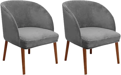 Vista 40 de Juego de 2 fundas de terciopelo elástico para sillas de comedor, con respaldo curvo moderno, protector de silla para sala de estar, dormitorio, Beige