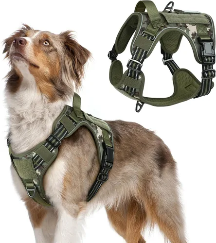 Vista 14 de rabbitgoo Arnés táctico para perros pequeños, chaleco de servicio militar sin tirones con asa y Molle, de fácil control para entrenar y caminar