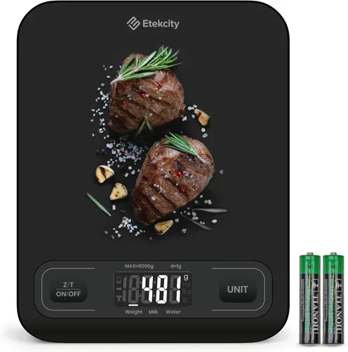 Vista 11 de Etekcity - Báscula de cocina digital de 22 lb, pesa gramos y onzas - Herramienta recargable e impermeable para pérdida de peso, cocina, repostería
