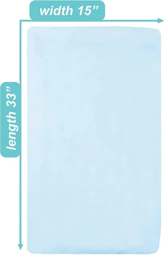 Vista 2 de American Baby Company Sábana bajera ajustable de 15 x 33 pulgadas, 100% algodón natural, suave y transpirable, para niños y niñas Azul bebé
