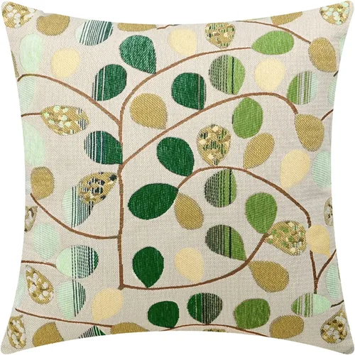 Vista 8 de CaliTime Funda de cojín para sofá, decoración del hogar, felpilla de lujo con hojas bonitas de ambos lados, 18 x 18 pulgadas, color azul crudo
