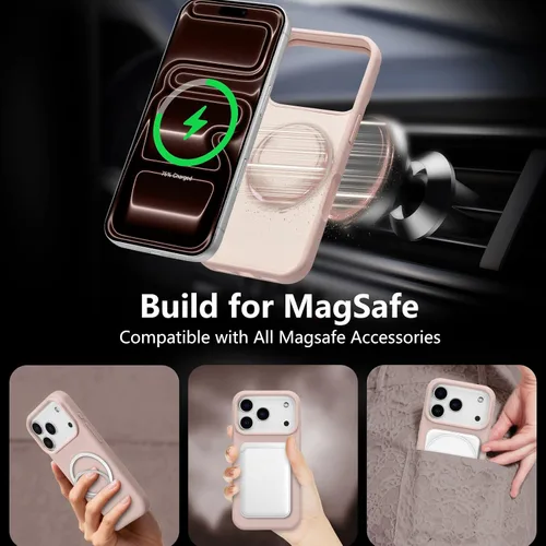 Vista 356 de Funda magnética de silicona para iPhone 13 Pro, color blanco antiguo [Compatible con Magsafe] [Forro de microfibra suave antiarañazos], funda