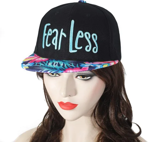 Vista 2 de ZLYC - Gorra de béisbol para mujer con impresión Tropical Floral neón con palabra Bordada - Snapback