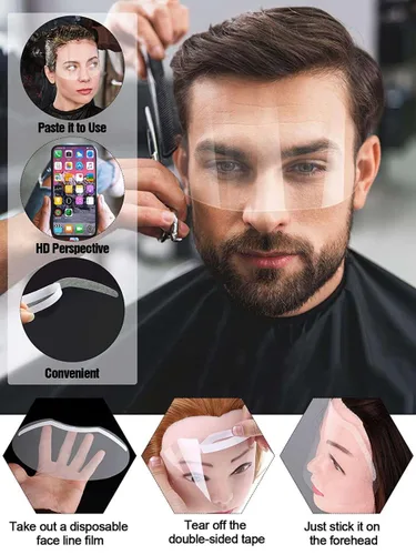 Vista 3 de Protector facial desechable para cortes de pelo, extensiones de pestañas, postcirugía ocular y lavado de cabello, visera protectora facial