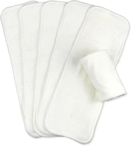 Vista 7 de Mama Koala Pañales de tela de algodón de cáñamo de 3 capas, ajustables y reutilizables para cualquier pañal de tela para bebé (paquete de 6)