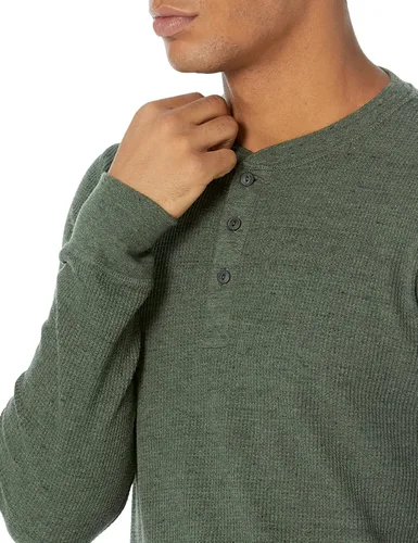 Vista 3 de Tienda Essentials Camisa Henley de manga larga ajustada para hombre