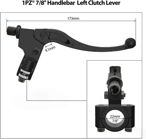 Vista 3 de 1PZ BA5-CL1 - Palanca de embrague de freno izquierdo de 7/8 pulgadas de 0.866 in para 196cc 5.5hp 6.5hp Coleman CT200U BT200X Trail 200 CT200U-EX