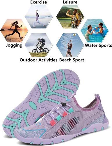 Vista 6 de Wyhan - Zapatos de agua para hombre y mujer secado rápido calcetines acuáticos zapatos de buceo para playa natación surf piscina yoga viajes al aire