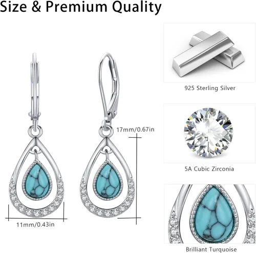 Vista 5 de Cuoka 925 Sterling Silver Moonstone Malachite Moss Agate Earrings, Small Hoop Dangle Drop Earrings Jewelry for Women