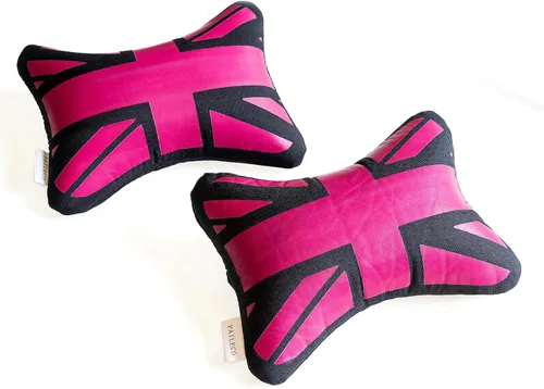 Vista 12 de Almohada para el cuello del asiento de coche (2 piezas) (dorado Union Jack)