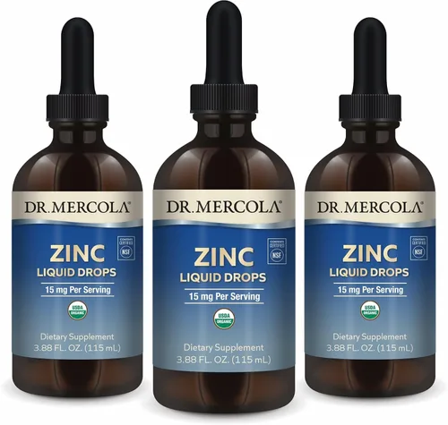 Vista 9 de Dr. Mercola Gotas líquidas de zinc – Apoya la salud inmunológica y de órganos – Gotas líquidas de zinc orgánico de 15 mg – USDA Orgánico