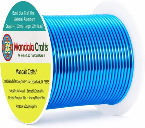 Vista 91 de Mandala Crafts - Alambre de aluminio anodizado de calibre 22 para hacer joyas - 137.2 m de alambre flexible surtido y coloreado - Doble para bonsái