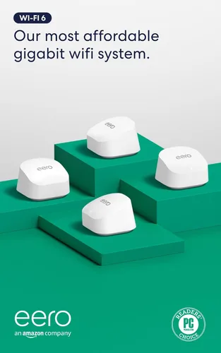 Vista 13 de Router wifi de malla Amazon eero 6+ con 1 mes gratis de eero Plus (se renueva automáticamente). Cobertura de hasta 1500 pies², conecta más de 75