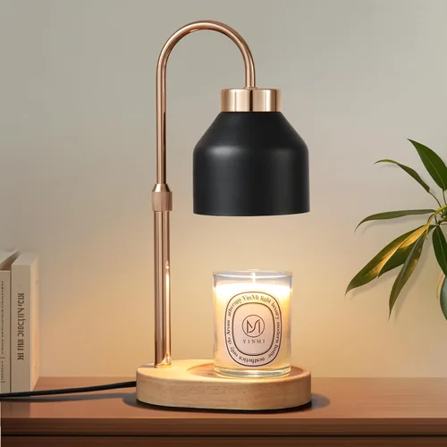 Vista 21 de MEIXISUE - Lámpara calentadora de velas con temporizador y atenuador, regalos de luz ámbar eléctrica para mujeres, lámpara calentadora de cera
