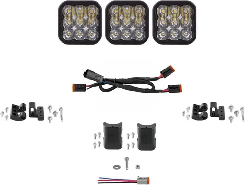 Vista 10 de Diode Dynamics SS5 CrossLink - Barra de luz LED de 3 cápsulas (una), combo blanco profesional