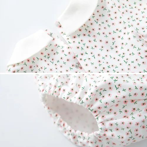 Vista 4 de pureborn Vestido para niña pequeña con Bloomer de manga corta y larga con cubierta de pañal