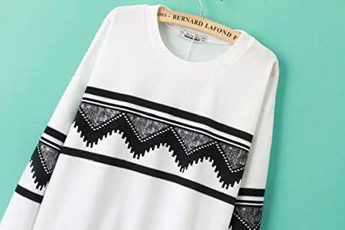 Vista 6 de Towallmark (TM)Moda Europa Mujer Étnica Impresión Blusa Sudadera Sudadera Sudadera con capucha (S)
