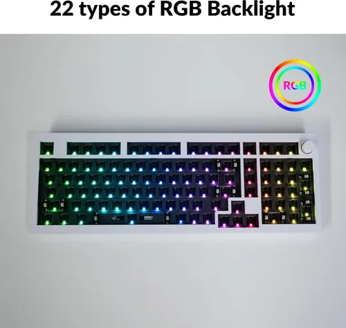 Vista 6 de Keychron Q5 Pro Teclado mecánico inalámbrico QMK/VIA Barebone, diseño del 96% con perilla programable, diseño de doble junta, retroiluminación RGB