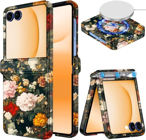 Vista 10 de Hekodonk Funda para Galaxy Z Flip 7, compatible con MagSafe, protector de pantalla integrado, protección de bisagra, magnética, delgada, a prueba