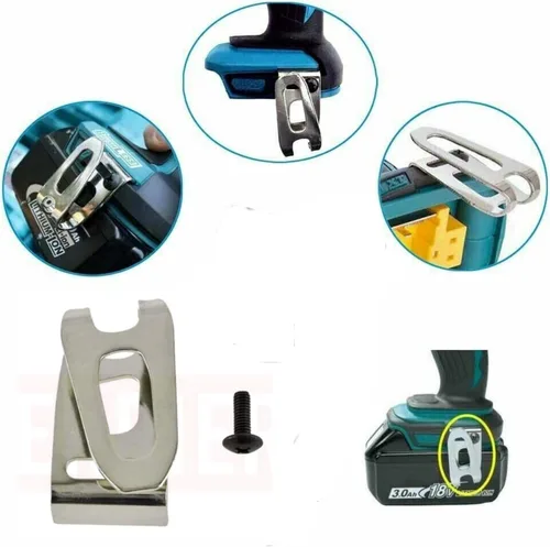 Vista 3 de 346449-3 ganchos para cinturón para Makita 324705-1 346034-2 346317-0 BTD140 BTD142 (2 piezas)