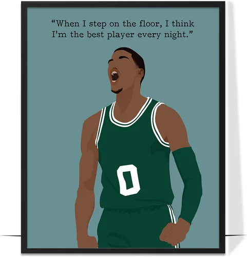 Vista 28 de LOLUIS Arte de pared motivacional, citas inspiradoras de baloncesto, sin marco, 8 x 10 pulgadas, ilustraciones dibujadas a mano, dormitorio