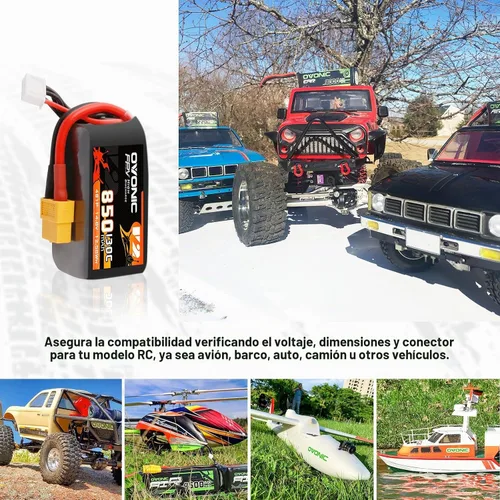 Vista 5 de OVONIC 130C 4S 850mah Lipo Batería 14.8V Pack con XT60 Plug para FPV Racing