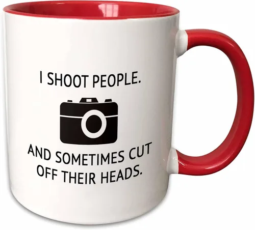 Vista 12 de 3dRose I SHOOT PEOPLE. AND SOMETIMES CUT OFF THEIR HEADS. 11oz Two-Tone Blue Mug