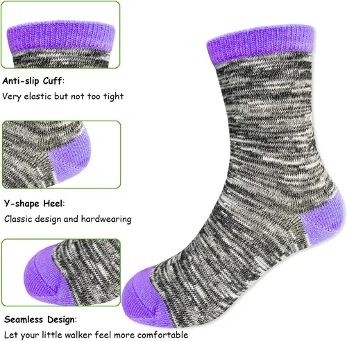 Vista 3 de JAMEGIO Boys Socks 12 Pairs Crew Socks for Toddler Kids Boys Athletic Cotton Socks