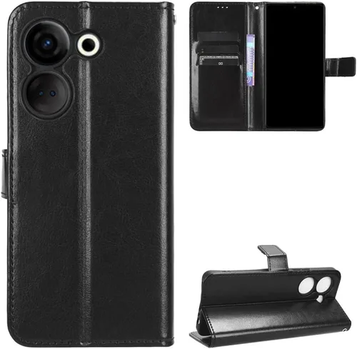 Vista 53 de Funda para Boost Mobile Celero 5G + Funda de piel con tapa para Boost Mobile Celero 5G Plus, color negro