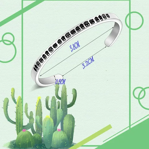 Vista 6 de Bobauna - Pulsera de cactus con plantas tropicales suculentas