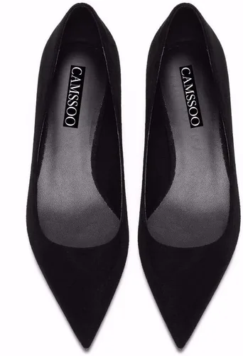 Vista 3 de Zapatos de tacón de gatito para mujer, clásicos, cerrados, puntiagudos, de 2 pulgadas, sin cordones, formal, para oficina, trabajo, boda, zapatos