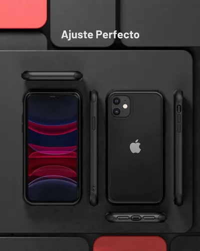 Vista 5 de Mobnano Funda transparente para iPhone 11, con protección multicolor a prueba de golpes, no amarillenta, anti arañazos, parte trasera