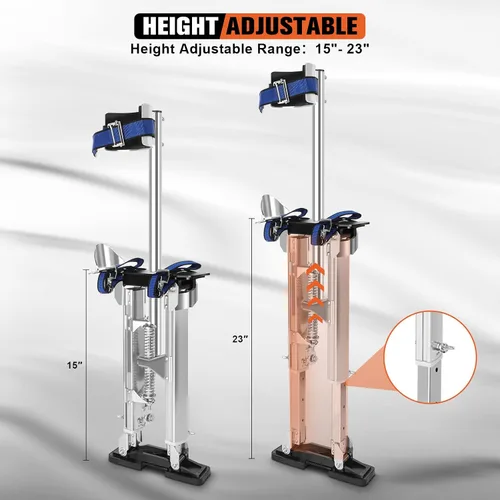Vista 2 de Zancos de 15"-23" de Altura Ajustable de Aluminio para Adultos para Pintura de Techo Suspendido de Yeso, Pintor, Pintura de Pared Exterior y Recorte