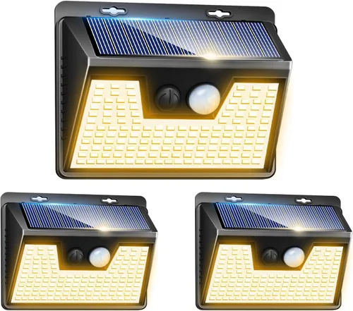 Vista 33 de Peasur Luces Solares para Exteriores con Sensor de Movimiento, 140 LED Luz Solar Alimentada por Energía Solar para Cerca Impermeable, 3 Modos