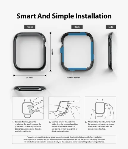 Vista 9 de Ringke Estilo bisel para Apple Watch Series 6, 5, 4 (1.575 pulgadas), SE 3, 2, 1 (1.575 pulgadas), marco de acero inoxidable con estilo antiarañazos