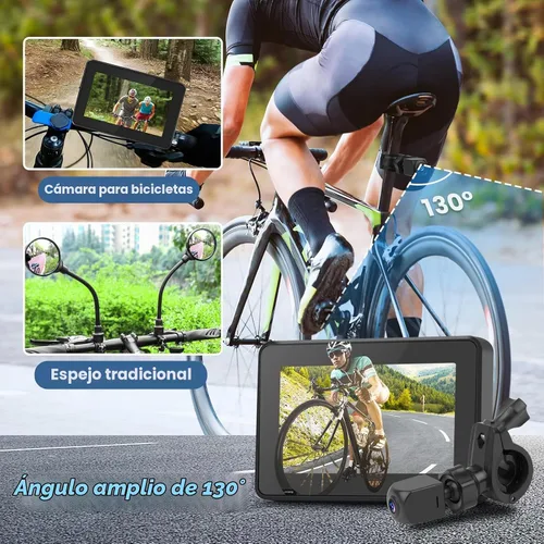 Vista 4 de Espejo de bicicleta para bicicleta, cámara de visión trasera de bicicleta 1080P con pantalla de 4.3 pulgadas, cámara de visión nocturna a color gran