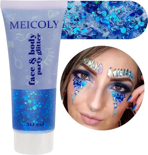 Vista 21 de MEICOLY Purpurina corporal roja, blanca y azul, accesorios del 4 de julio, purpurina para el cabello para niños, atuendos del 4 de julio