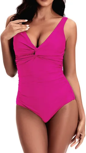 Vista 4 de Vrtige Traje de baño sexy de una pieza con cuello en V y fruncido para mujer