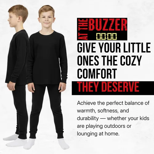 Vista 4 de At The Buzzer Conjunto de ropa interior térmica para niños