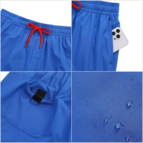 Vista 7 de GymSmart Traje de baño para hombre con forro de compresión 2 en 1 de secado rápido con 4 bolsillos