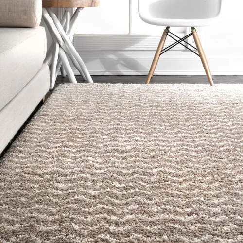 Vista 9 de nuLOOM Cuellar Chevron Shag Alfombra de Área, 9x12, Crema