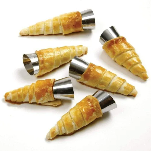 Vista 5 de Moldes de cuerno de crema de acero inoxidable, 21 tubos en forma de cannoli y molde cónico