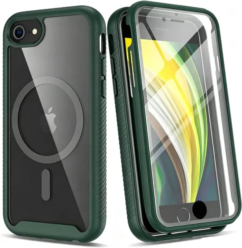 Vista 20 de IDweel para iPhone SE 2020, para iPhone 8 y 7 y SE 2022 (SE 2ª/3ª), funda protectora de cuerpo completo de ajuste delgado con amortiguación de Negro