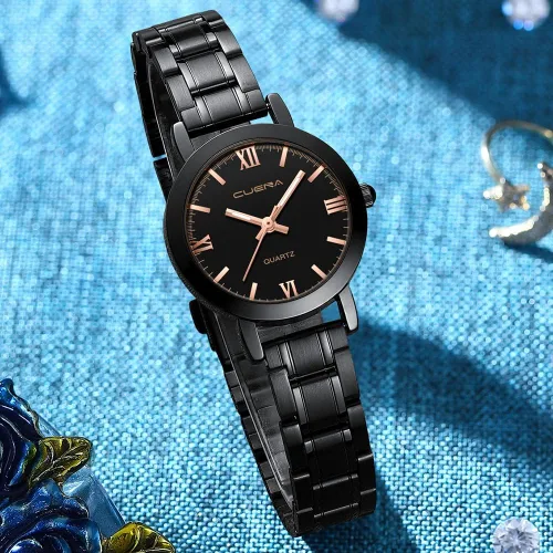Vista 3 de yunanwa Juego de 4 relojes de cuarzo para mujeres y hombres, calendario luminoso, ventana de fecha, 3 ATM, resistente al agua, acero inoxidable