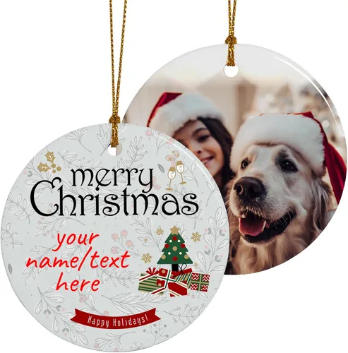 Vista 42 de Adornos de Navidad personalizados, adorno con foto personalizada, nuestro primer árbol de Navidad colgante 2024, decoración regalo para Navidad