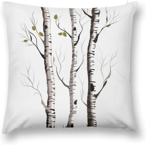 Vista 3 de Fundas de almohada decorativas de 12 x 12 pulgadas, funda de almohada corporal de abedul cuadrada para sofá, cama, sofá o sala de estar, protectores