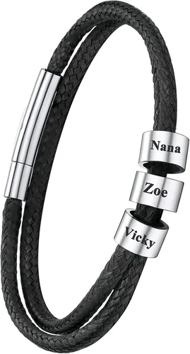 Vista 14 de U7 - Collar de cordón de cuero con cierre de acero inoxidable personalizable/negro, cadena de cuerda de cera tejida impermeable de color a. 2MM