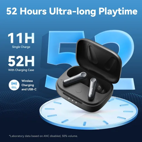 Vista 6 de EarFun Air Pro 4 Auriculares inalámbricos con cancelación de ruido híbrida adaptativa, sonido Qualcomm Snapdragon, aptX™ sin pérdida, 6 micrófonos