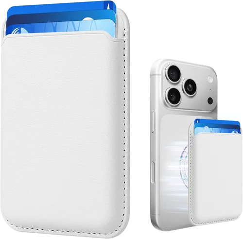 Vista 12 de Tarjetero magnético más fuerte de piel RFID para iPhone 16 Series, accesorios Mag-Safe para iPhone 17/16/15/14/13/12 y Pro/Promax, negro